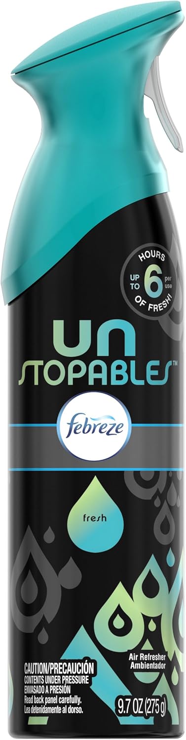 Febreze Air Mist Air Freshener Spray, Odor-Fighting Room Spray, Air Fresheners for Home and Bathroom and Kitchen, Aerosol Can, Unstopables Fresh Scent, Multicolor, 8.8oz (Pack of 3)