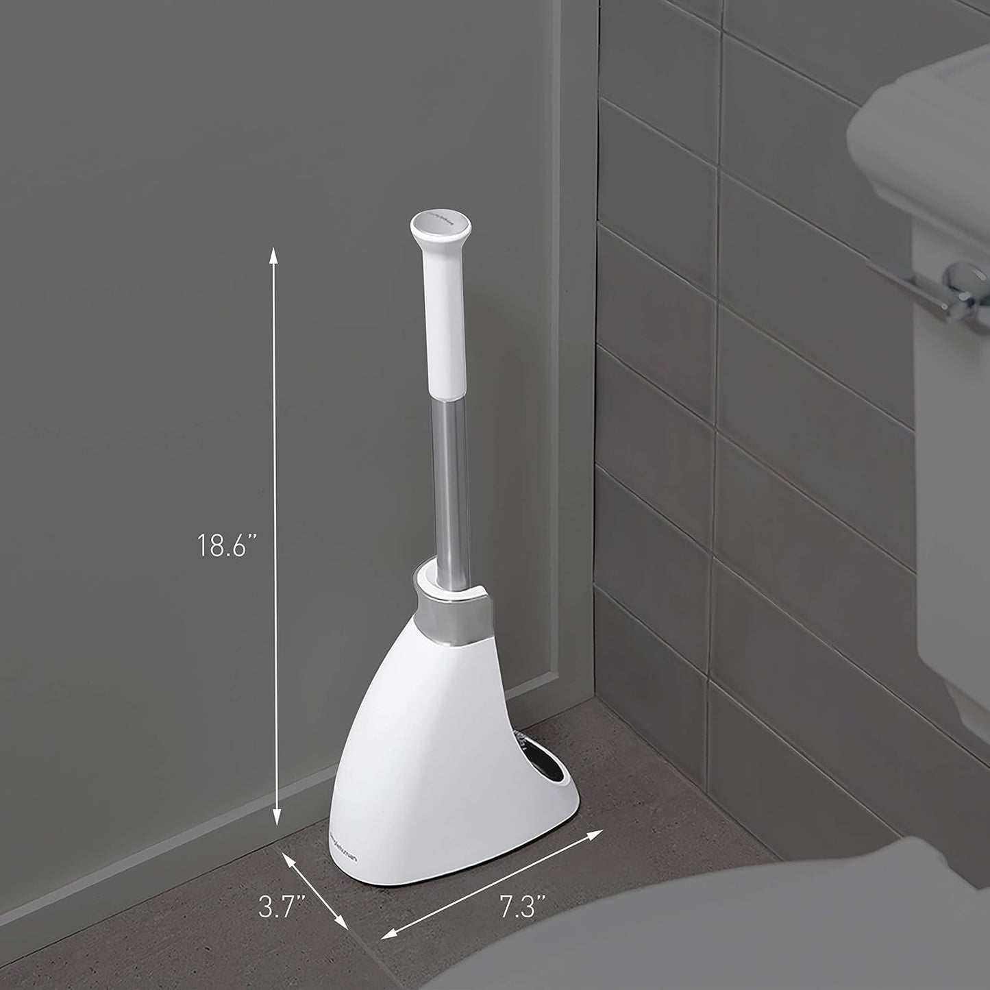 simplehuman Replacement Toilet Brush Head, Easy Screw On, Stiff Outer Bristles, Black Plastic