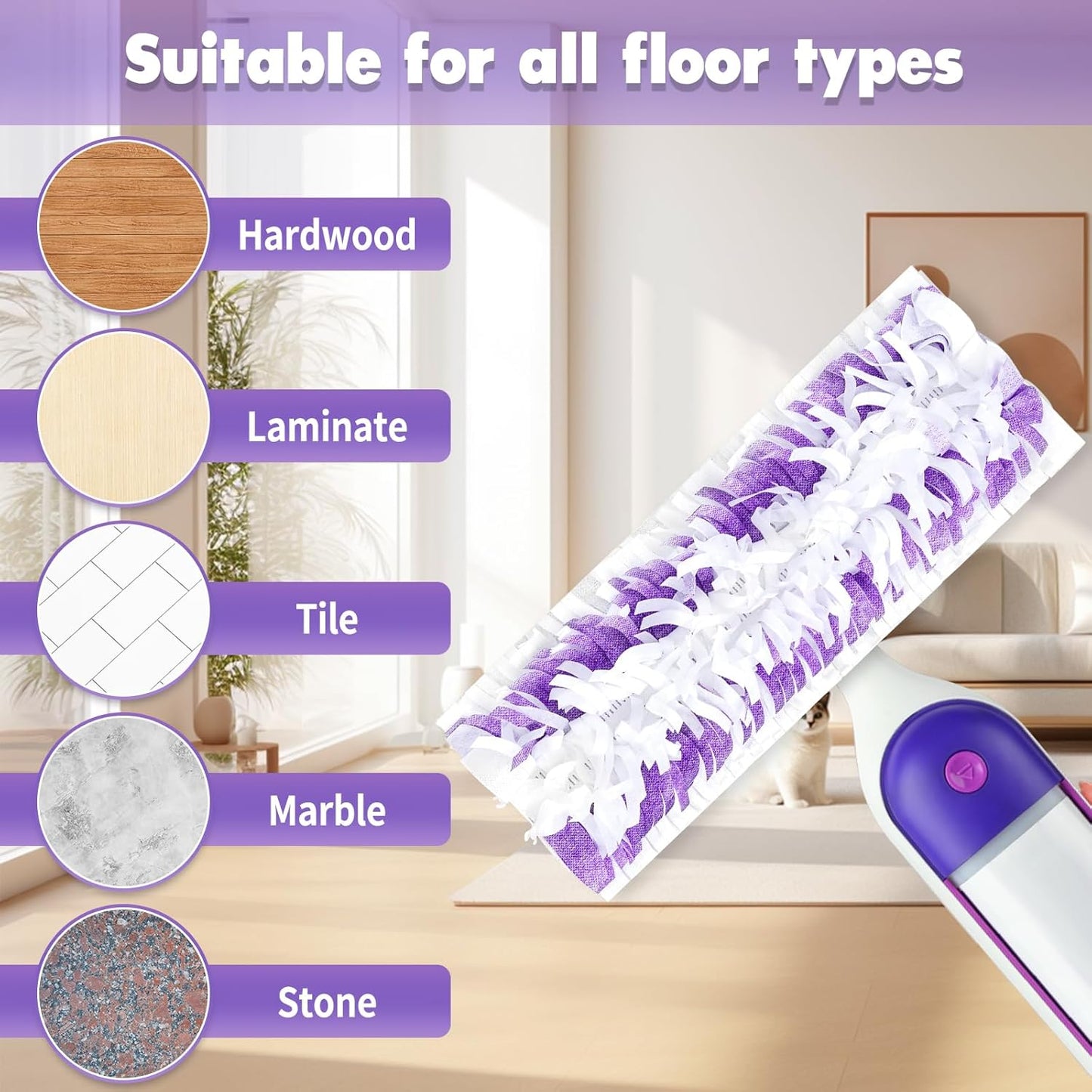 60PCS Disposable Mopping Pads Refills for Swiffer PowerMop,Replacement with Swiffer Power Mop Refills for Swiffer Power Mop Pads Multi-Surface for Floor Cleaning