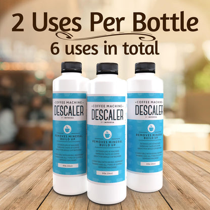 IMPRESA Coffee Machine Descaler (2 Uses Per Bottle) - Made in the USA - Universal Descaling Solution, Compatible with Nespresso, Delonghi and All Single Use Coffee and Espresso Machines