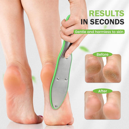 BEZOX Foot File Callus Remover, Double Sided Foot Scrubber for Dead Skin, Stainless Steel Pedicure File for Cracked Heel W/Cloth Storage Bag & Gift Box