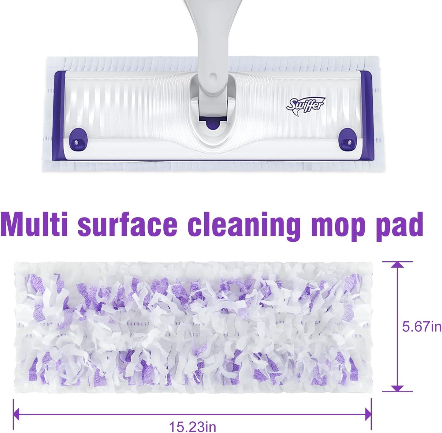 24 Pack Power Mop Refills Pads for Swiffer PowerMop，Swifter Wet Pads Refill for Swiffer,Unscented&Thickened Mopping Pads Replacement Pads for Multi-Surface &Wood Floor Cleaning