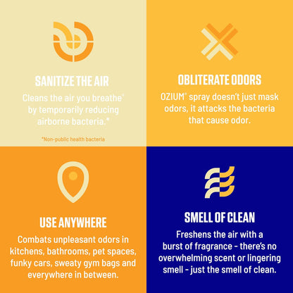 Ozium 0.8 oz. Air Sanitizer & Odor Eliminator for Homes, Cars, Offices and More, Original Scent, Pack of 6