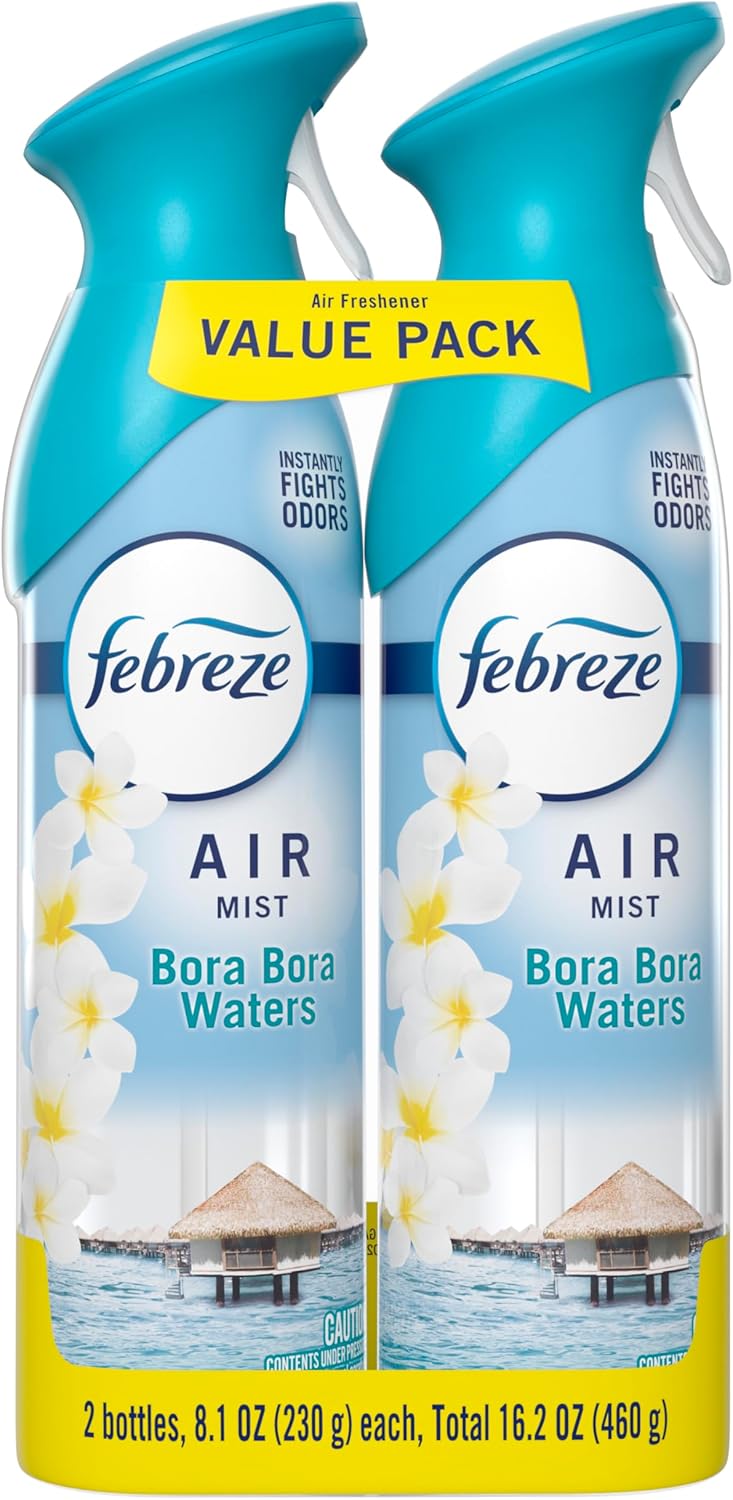 Febreze Air Mist Air Freshener Spray, Odor-Fighting Room Spray, Air Fresheners for Home and Bathroom and Kitchen, Aerosol Can, Downy April Fresh Scent, 8.8oz (Pack of 2)