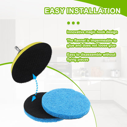 16pcs Kitchen Pads Power Scrubber Pads Set Electric Scrubber Replacement Scouring Pads fit for Dremel Versa Scouring Pads,Green