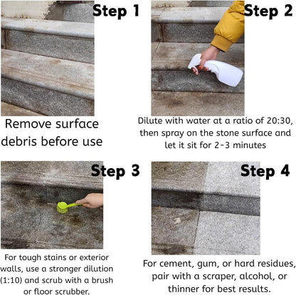 500ml Granite Cleaner Marble Stain Remover Marble Descaling Agent Stone Stain Cleaner Special Stone Cleaning - Stain Remover for Cleaning Concrete, Marble, Granite, Tile