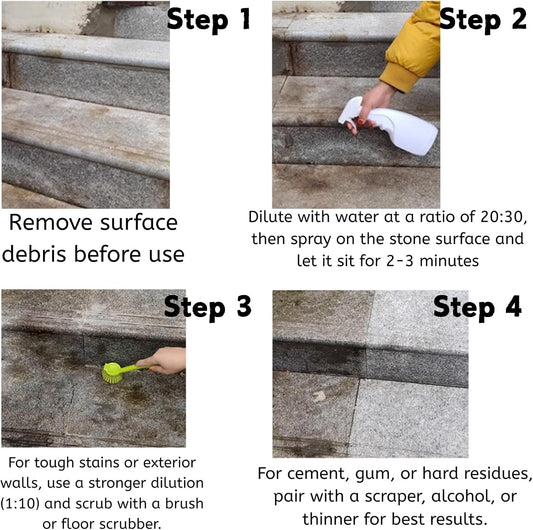 500ml Granite Cleaner Marble Stain Remover Marble Descaling Agent Stone Stain Cleaner Special Stone Cleaning - Stain Remover for Cleaning Concrete, Marble, Granite, Tile