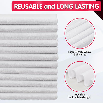 FIXSMITH Microfiber Cleaning Cloth - Pack of 8, Size: 12 x 16 in, Multi-Functional Cleaning Towels, Highly Absorbent Cleaning Rags, Lint-Free, Streak-Free Cleaning Cloths for Car Kitchen Home