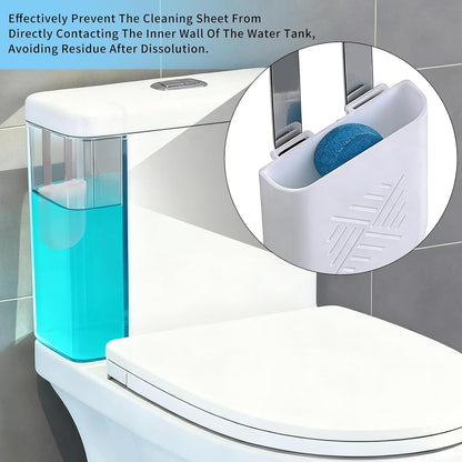 Premium Toilet Tank Tablet Holder – Plastic Hanging Cleaner Caddy (7.5'' x 3.5'' x 2.5'', White) – Toilet Bowl Cleaner Hanging Carrier - Prevents Dissolved Residue in Water Tank
