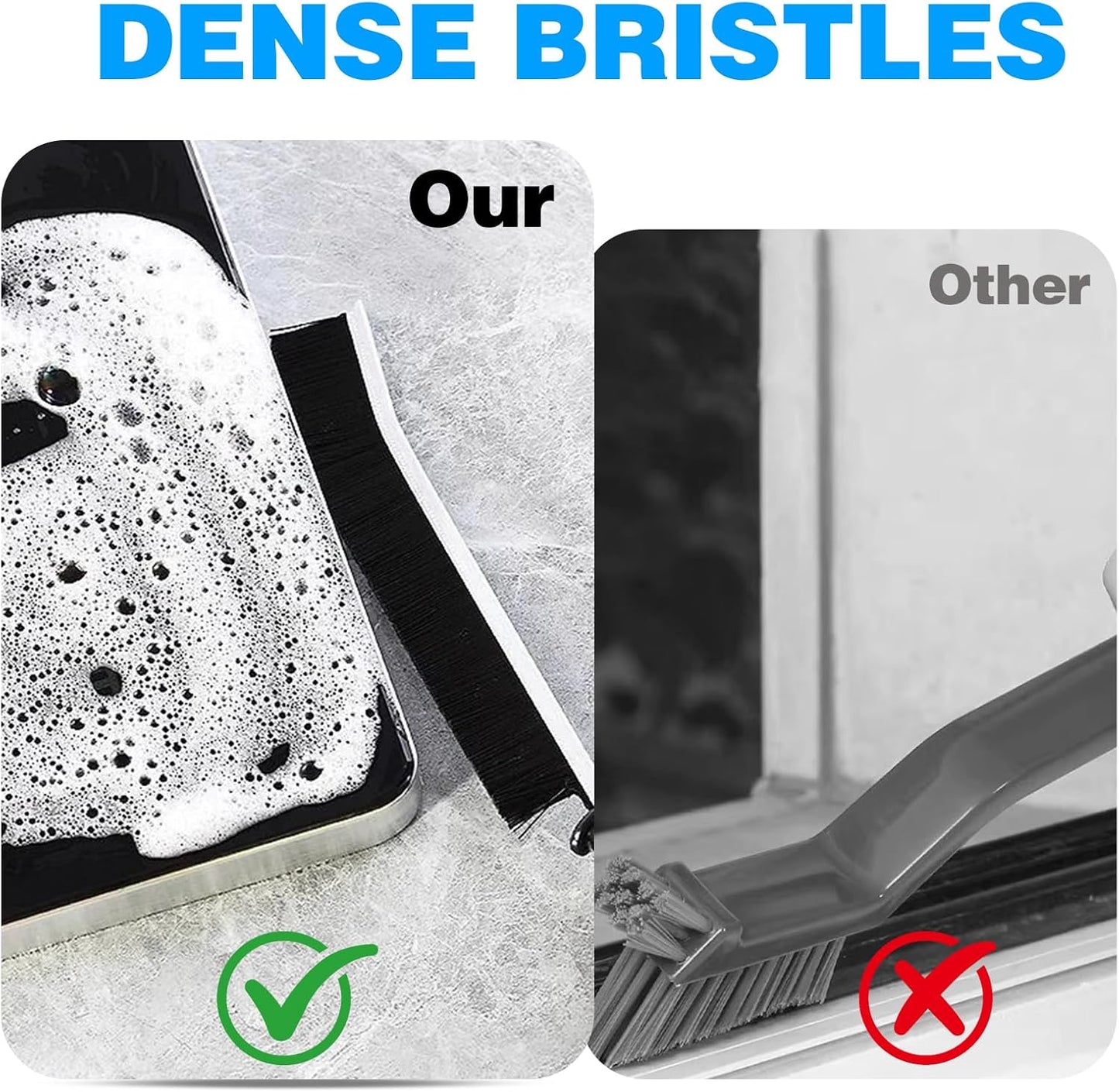 Multi-Purpose Hard Bristle Brush Set, Crevice Cleaning Brush Kit for Deep Cleaning Kitchen, Bathroom, Grout, Sink, Cup, Teapot, Bottle, Blender, Corners, Tight Spaces, 9 Pack
