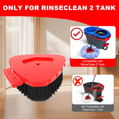 2 Pack Upgrade Scrub Brush Replace Heads Compatible with O Cedar EasyWring 1 Tank Spin Mop,Mop Replacement Scrubber Head Brush,Floor Cleaning Brush,More Layers of Bristles for Bathroom, Deck, Kitchen