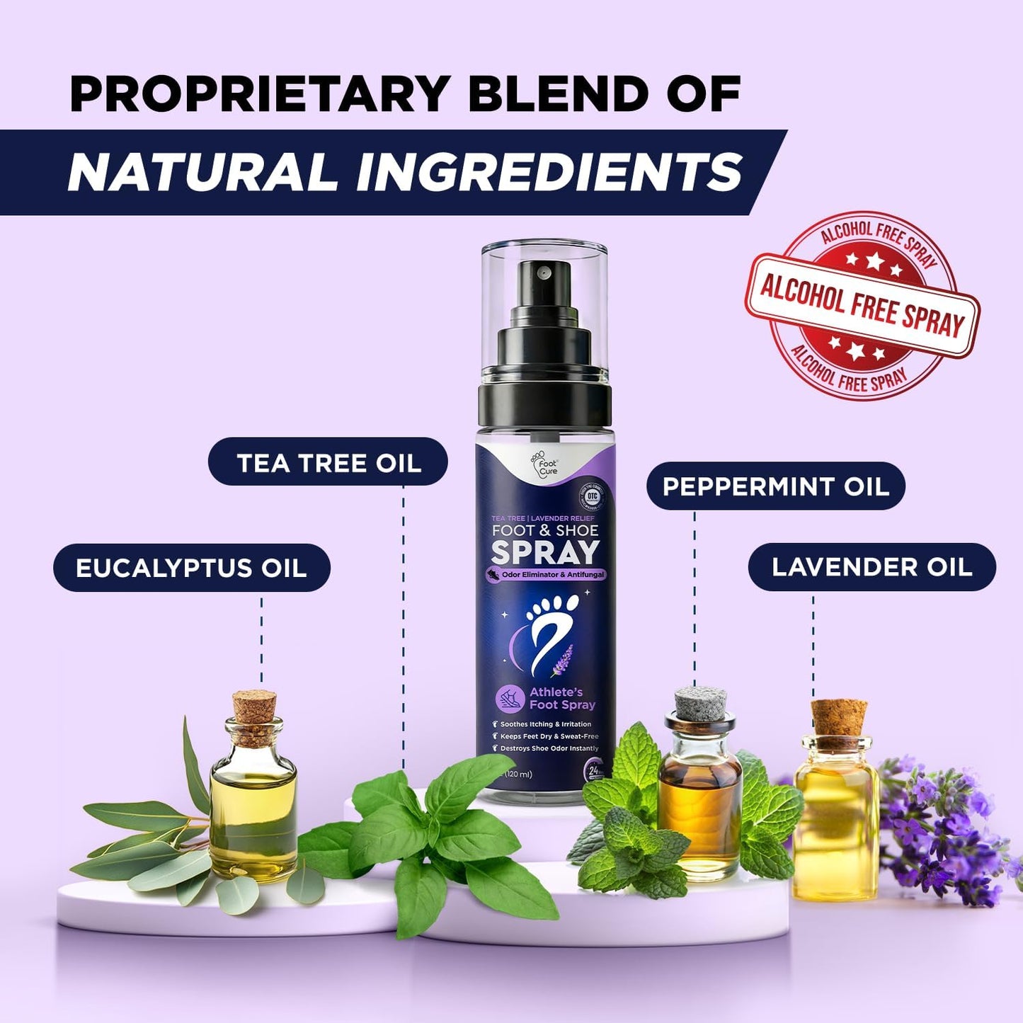 Tea Tree Foot Odor Spray - Mint Blast Shoe Deodorizer for Smelly Feet, Athletes Foot Spray Odor Eliminator No More Smelly Shoes or Stinky Feet | Removes, Controls & Prevents Odors - 120ml Made in USA