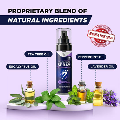 Tea Tree Foot Odor Spray - Mint Blast Shoe Deodorizer for Smelly Feet, Athletes Foot Spray Odor Eliminator No More Smelly Shoes or Stinky Feet | Removes, Controls & Prevents Odors - 120ml Made in USA