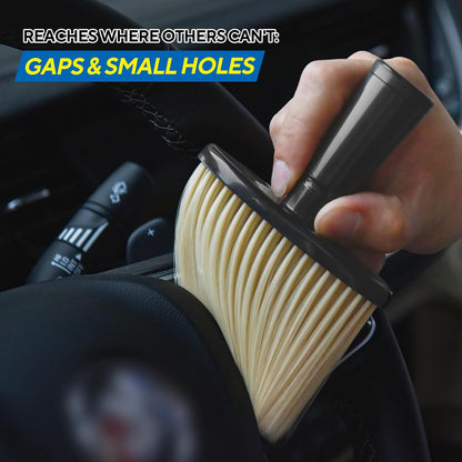 7PCS Car Detailing Brush Kit - Ultra Soft Boars Hair Car Interior Detailing Brushes, Includes 4 Different Brushes, Multi-use for Cleaning Interior or Exterior - Perfect Car Accessory Gift