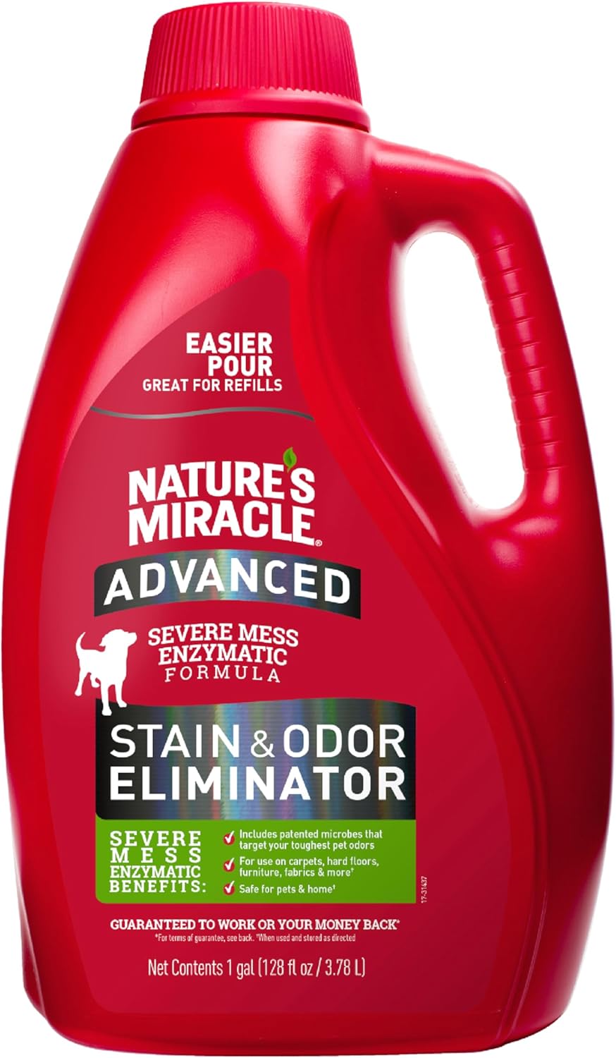 Nature’s Miracle Advanced Stain and Odor Eliminator Dog Spray, Fresh Scent, Severe Mess Enzymatic Formula For Tough Pet Messes, 32 oz