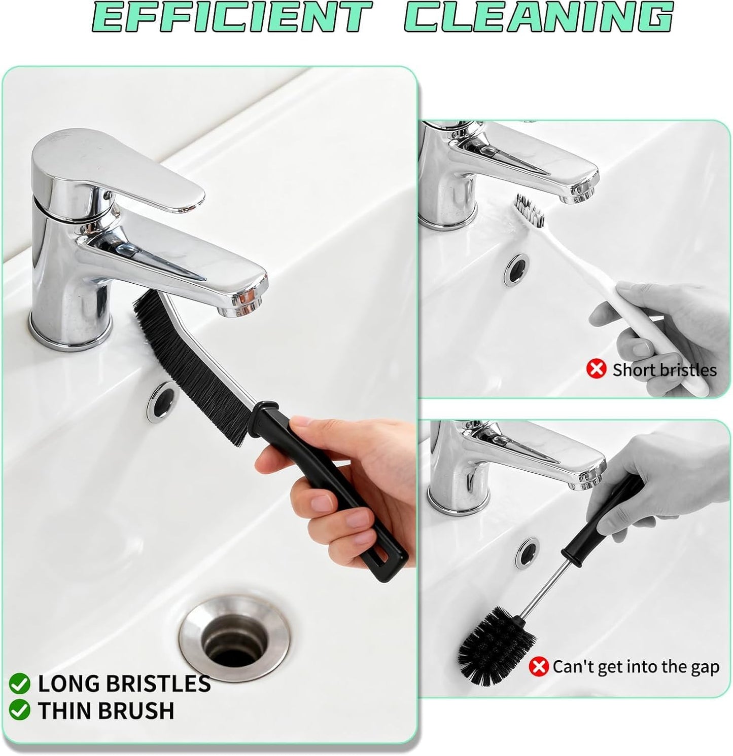 Hard Bristle Crevice Cleaning Brush, Crevice Cleaning Brush Small Gap Cleaning Tools Grout Cleaner for Household Use Housekeeping Kitchen Bathroom Shower Tiles Window Corners, Cleaning Products 4Pcs