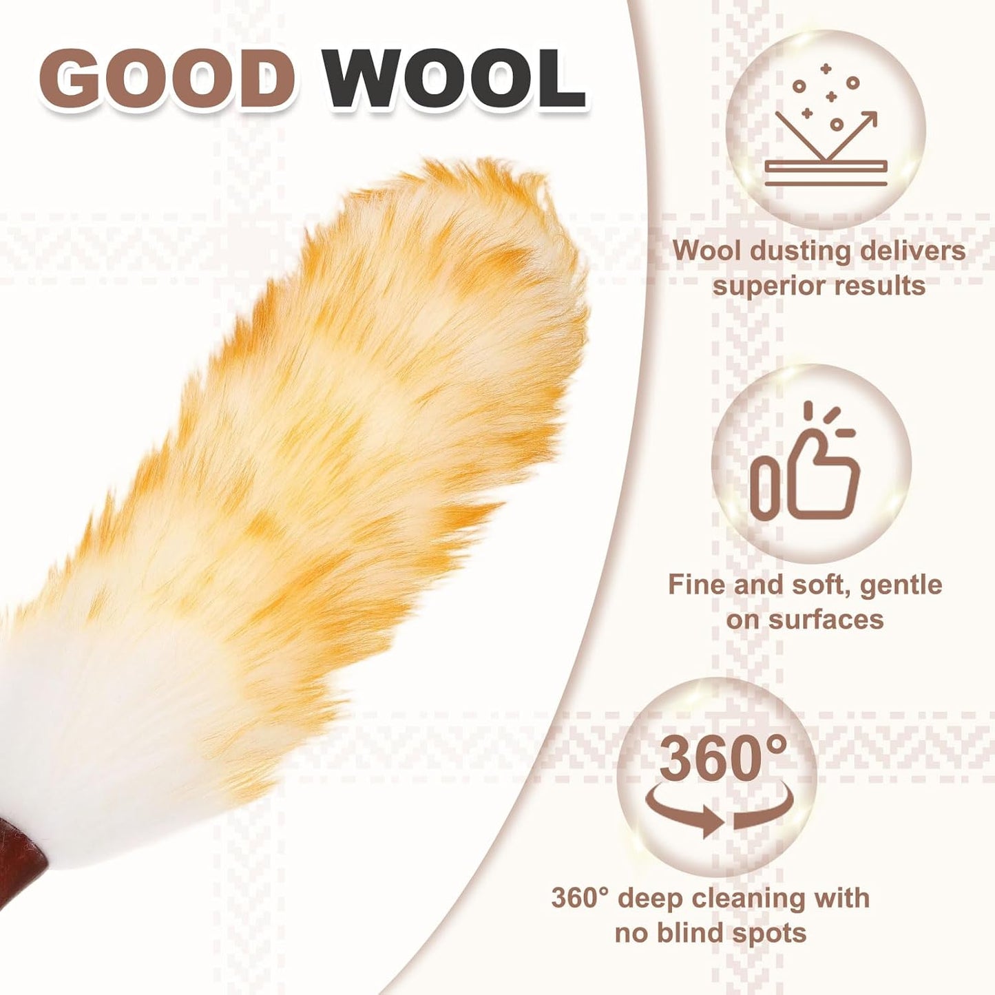 uxcell Wool Duster, 14.2" Natural Feather Cleaner Household Cleaning Duster with Solid Wooden Handle for Cleaning Fans Window Blinds Shelves Furniture, Pink