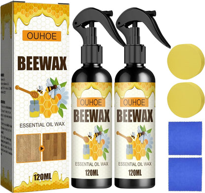 2PCS Natural Beeswax Spray, Beeswax Spray Cleaner, Furniture Polish,The Original Furniture Polish for living rooms,kitchens,wood furniture floors