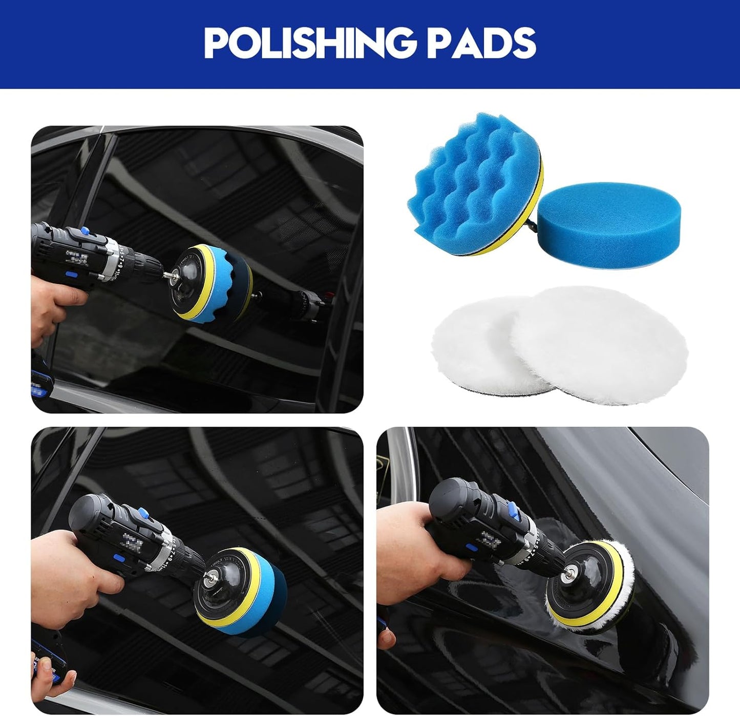 Qydipclin 34Pcs Car Detailing Kit, Car Detailing Brush Set, Car Wash Cleaning Kit, Car Detailing Brushes, Professional Car Care Kit for Interior Exterior Wheels, Blue