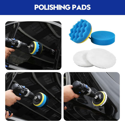 Qydipclin 34Pcs Car Detailing Kit, Car Detailing Brush Set, Car Wash Cleaning Kit, Car Detailing Brushes, Professional Car Care Kit for Interior Exterior Wheels, Blue