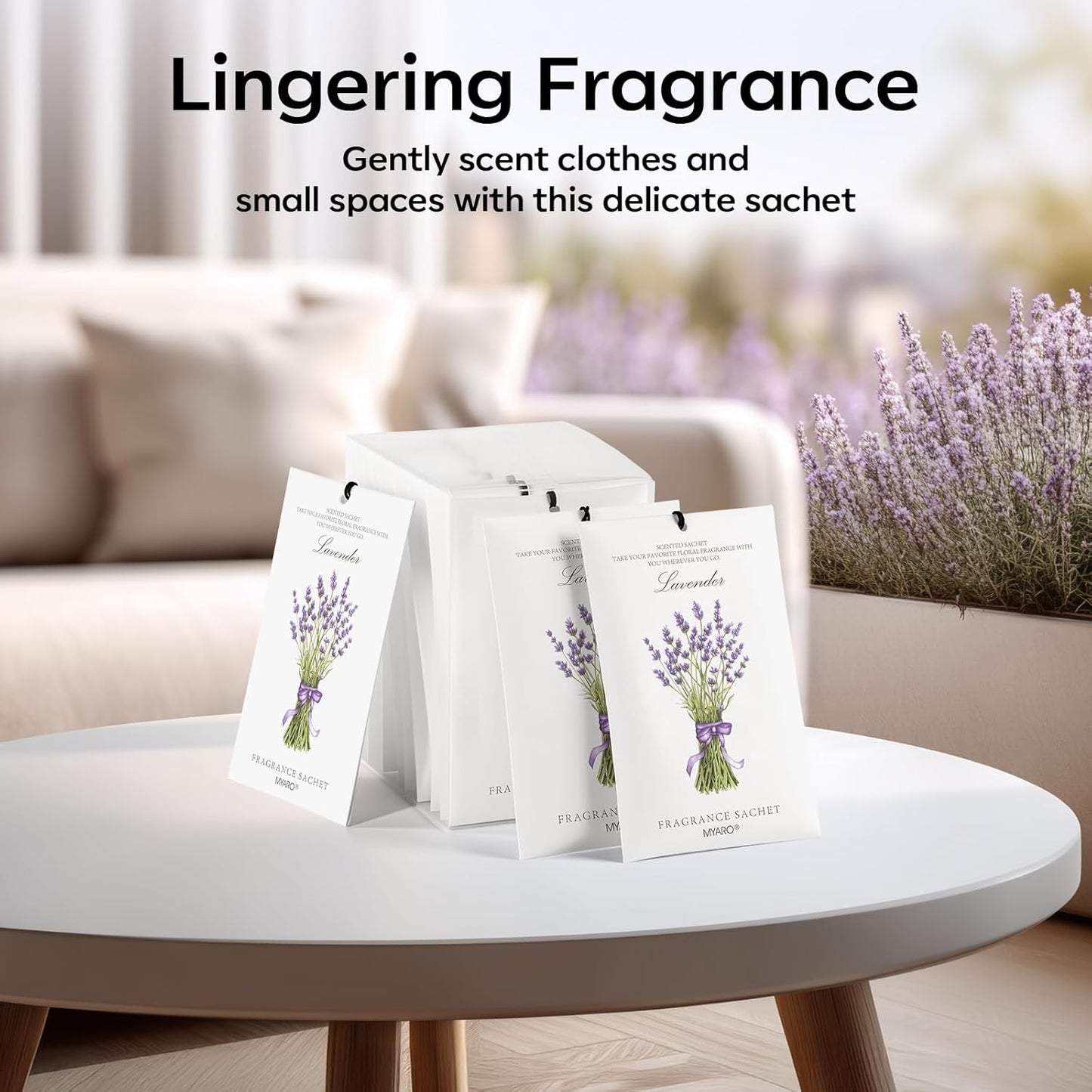 MYARO 12 Pack Fresh Linen Scented Sachets for Drawer, Closet & Car Air Freshener Bags | Odor Eliminator & Fabric Refresher | Crisp, Clean Home Fragrance Gift Set