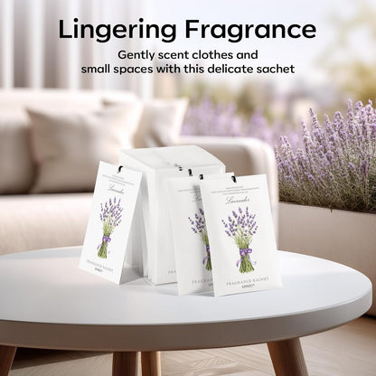 MYARO 12 Pack Fresh Linen Scented Sachets for Drawer, Closet & Car Air Freshener Bags | Odor Eliminator & Fabric Refresher | Crisp, Clean Home Fragrance Gift Set