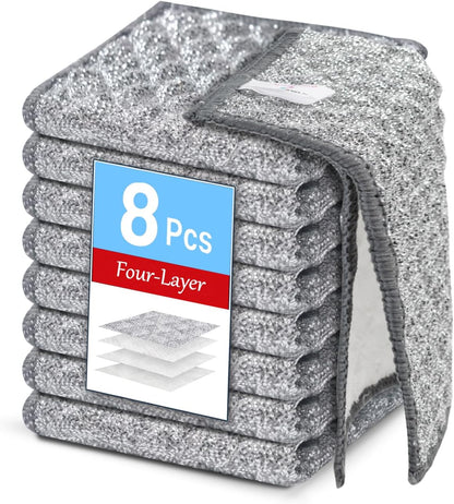 Wangjinpeng12 Pcs New Upgrade 3-Layer Metal Dish Cloths, Non-Scratch Odor-Free Multipurpose Wire Dishwashing Rags for Wet Dry Use, Kitchen Cleaning Cloths for Dishes, Sinks & Stove Tops(7.87X7.87)