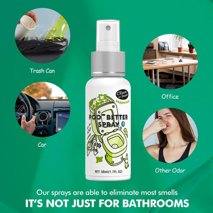 Clean-n-Fresh Toilet Spray, Variety Pack of 3 - Citrus/Lavender/Hibiscus, Bathroom & Toilet Odor Elimination, Travel Size 1.7 Fl Oz Each, Total 5.1 Fl Oz