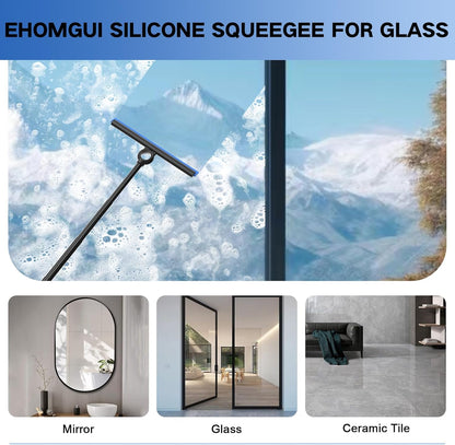 Shower Squeegee for Glass Doors, Squeegee with Long Handle, Telescoping Squeegee for Shower, Extendable Window Cleaner Tool for Car Windows, Tile Walls, Sliding Door, Shower Glass Door