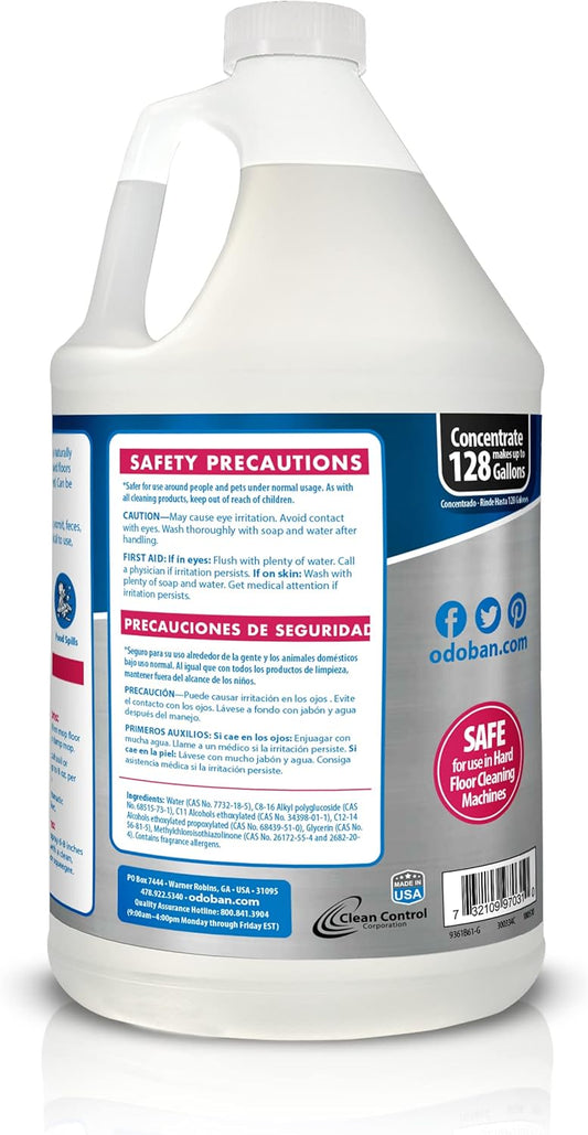 OdoBan Pet Solutions No Rinse Neutral pH Floor Cleaner Concentrate, Made in the USA, Splash O' Citrus Scent, 2 Gallons