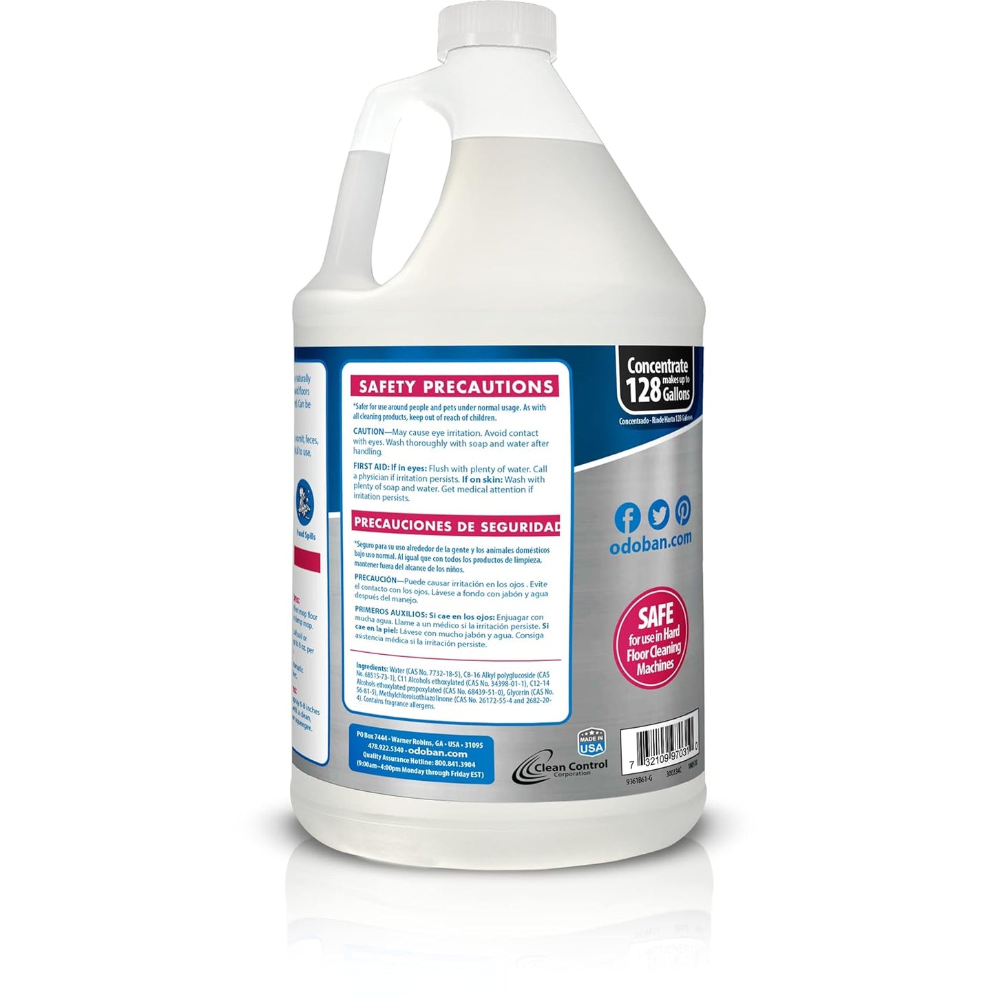 OdoBan Pet Solutions No Rinse Neutral pH Floor Cleaner Concentrate, Made in the USA, Splash O' Citrus Scent, 3 Gallons
