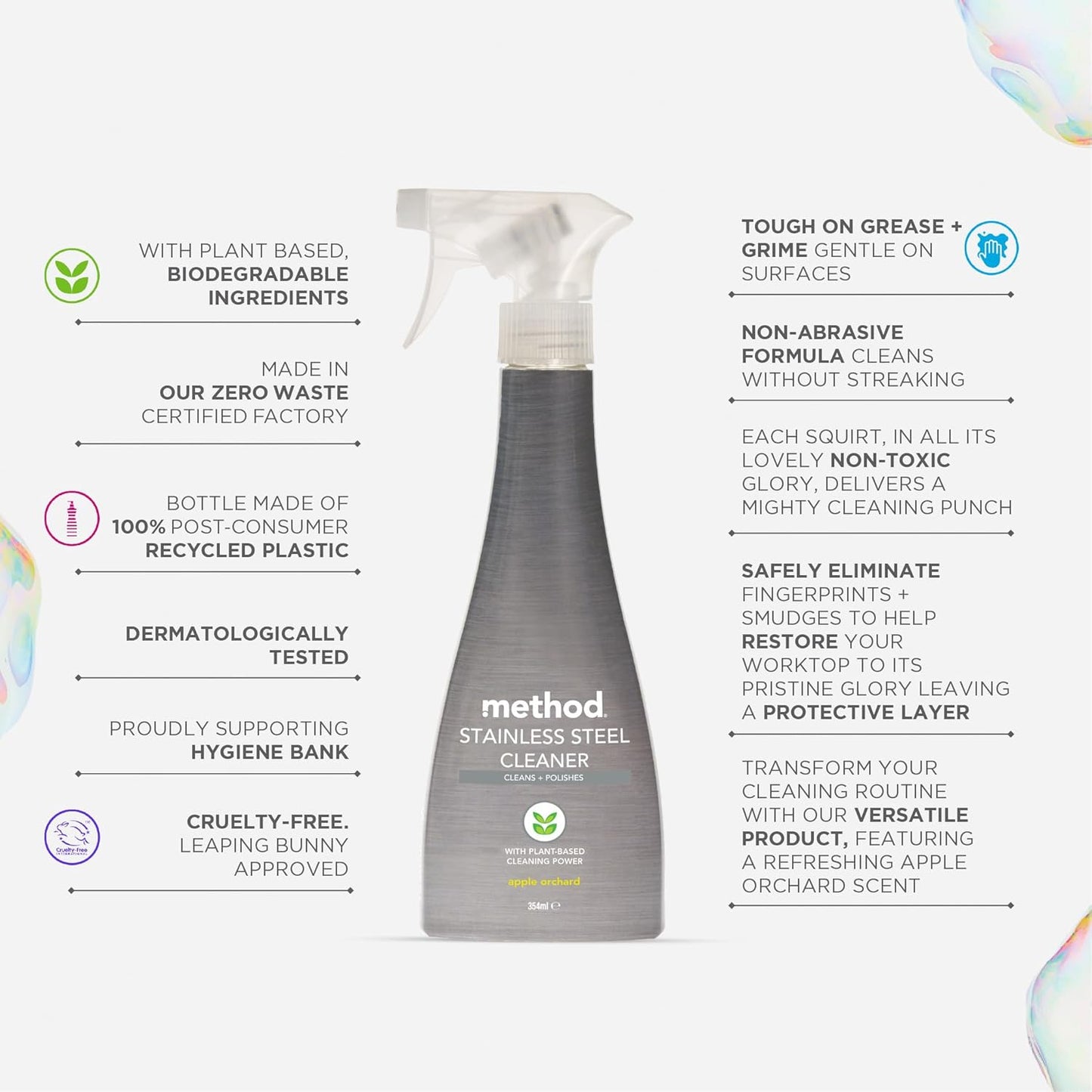 Method Stainless Steel Cleaner, Apple Orchard, 14 OZ (Pack of 1)