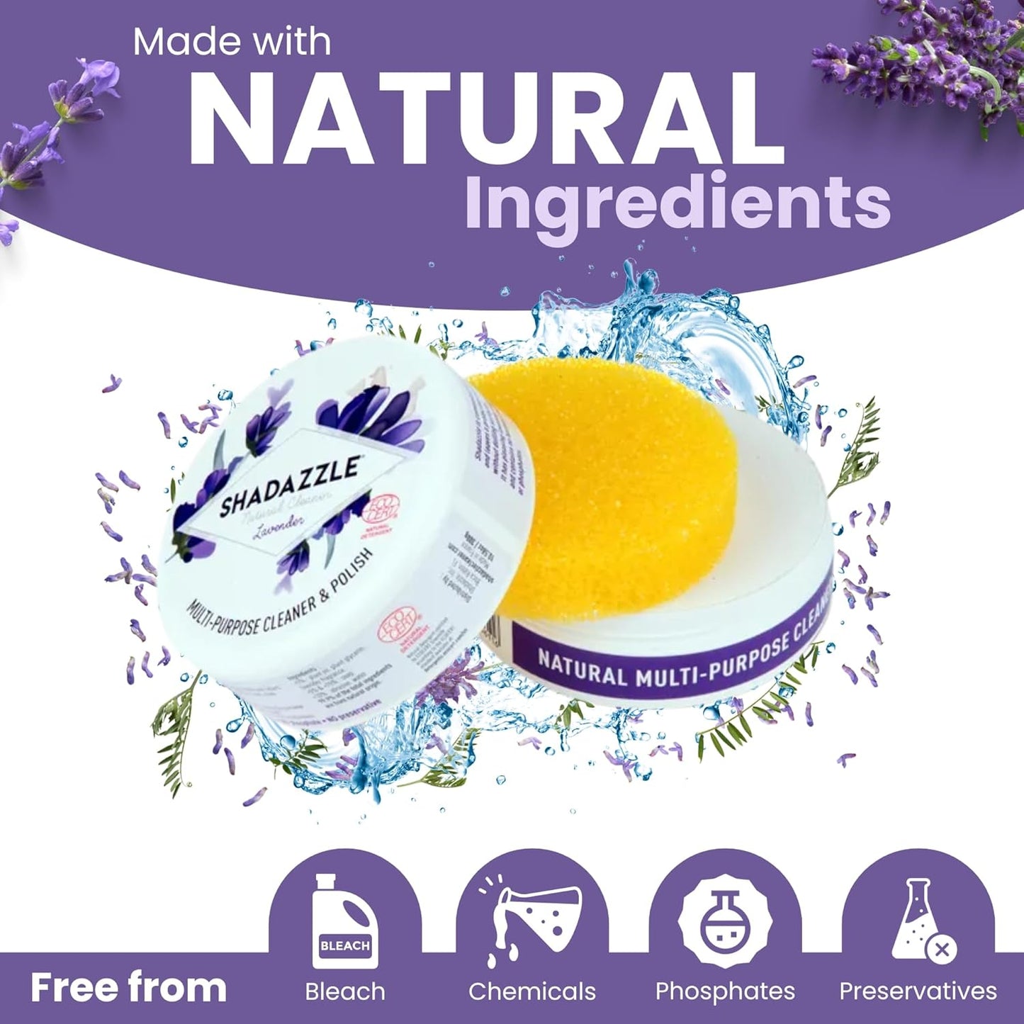Shadazzle Natural All Purpose Cleaner and Polish – Eco friendly Multi-purpose Cleaning Product (1 Pack, Lemon)