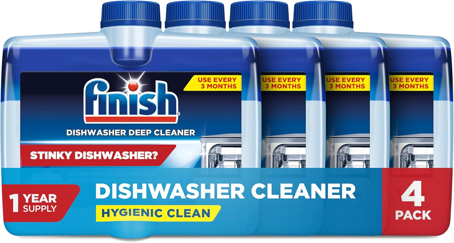 Finish Dishwasher Cleaner Tablets, Deep Cleans Hidden Grease & Grime, Fights Odors, No Extra Wash Cycle, Helps Maintain Dishwasher, 12 Month Supply, 12 Count