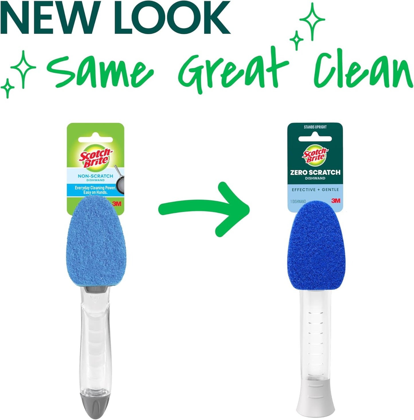 Scotch-Brite Non-Scratch Dishwand Kit, Includes 1 Wand & 8 Refill Pads, Keep Hands Out of the Mess, Blue