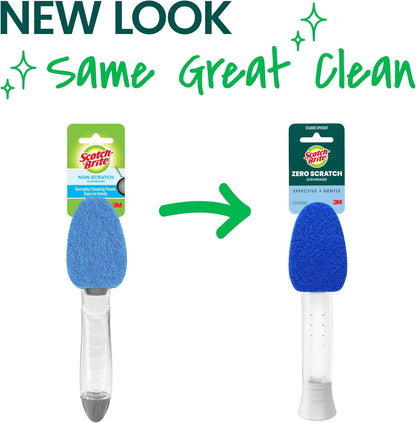 Scotch-Brite Non-Scratch Dishwand Kit, Includes 1 Wand & 8 Refill Pads, Keep Hands Out of the Mess, Blue