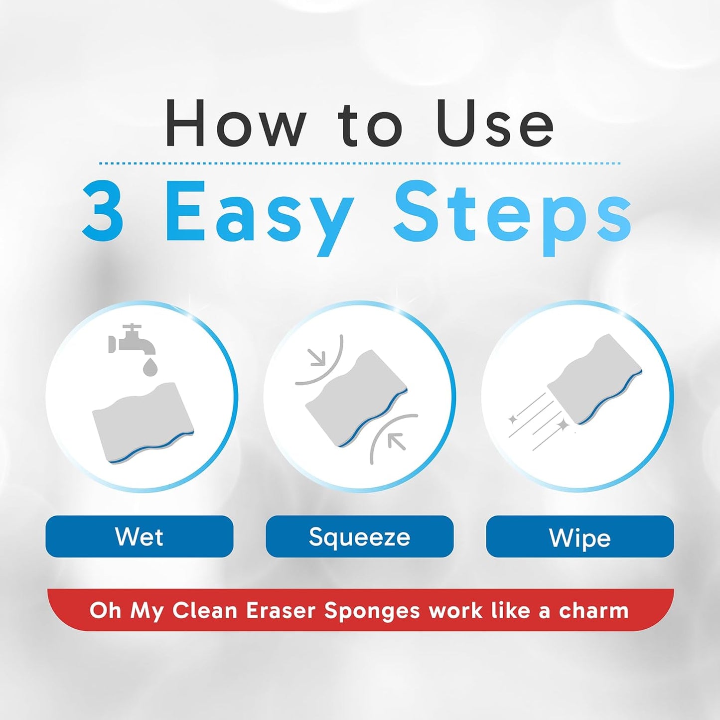 (100 Pack) Extra Durable Eraser Sponge – Extra Thick, Long Lasting Magic Melamine Cleaning Sponges in Bulk – Foam Pads for Walls, Kitchen, Bathroom, Floor & Baseboard Cleaner