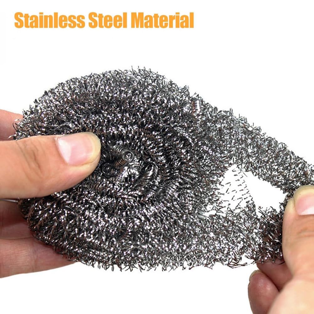 Stainless Steel Scouring Pads, 20 Pack Heavy Duty Scrubbers for Kitchen, Pots, Pans, Bathroom