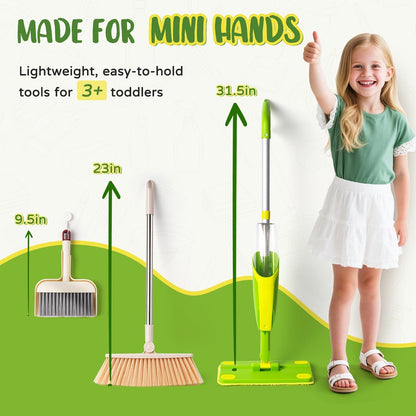 Toddler Spray Mop-Montessori Toys Mini Size Cleaning Mini Mop that Really Spray -Kid Pretend Play Toys Gift for Toddlers Girls Boys
