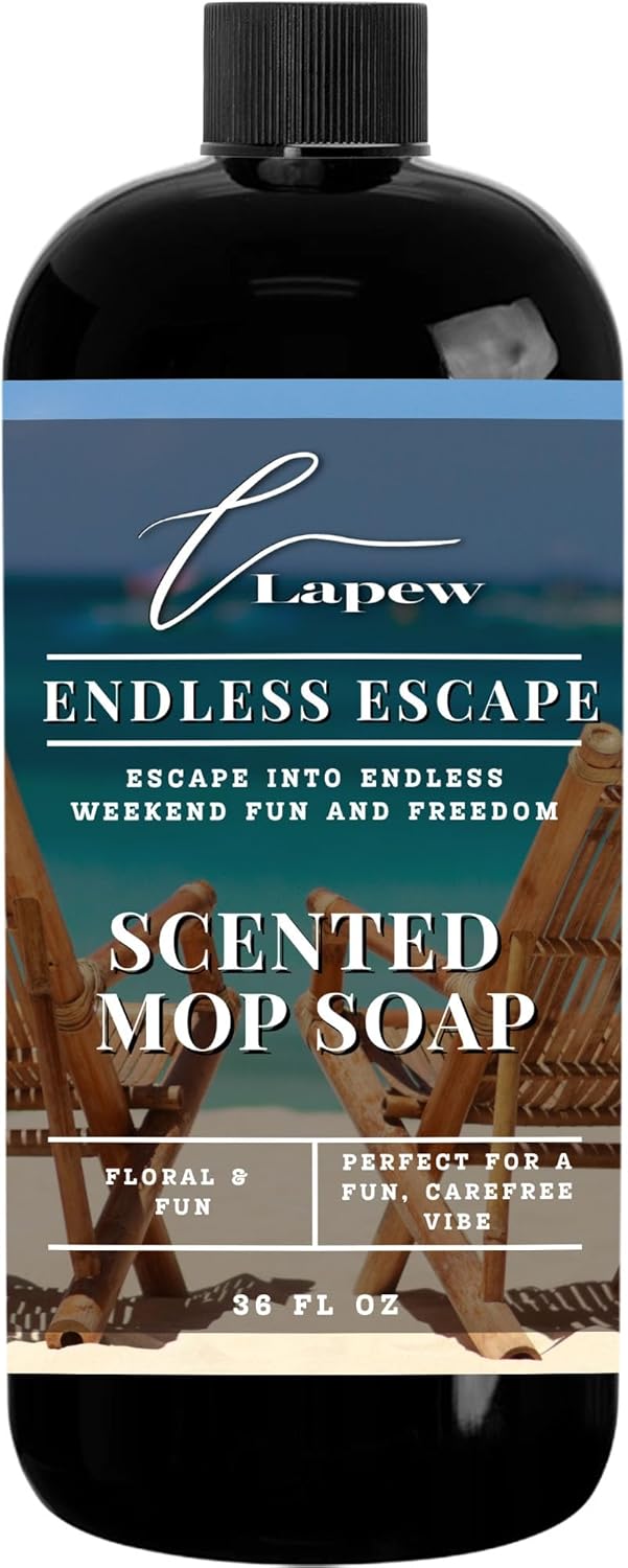 Lapew Santal Scented Mop Soap - Luxury Floor Cleaner Concentrate for Mopping Tile, Laminate, Vinyl & Hardwood | Streak-Free, Low-Foam | 36 oz - Colors B