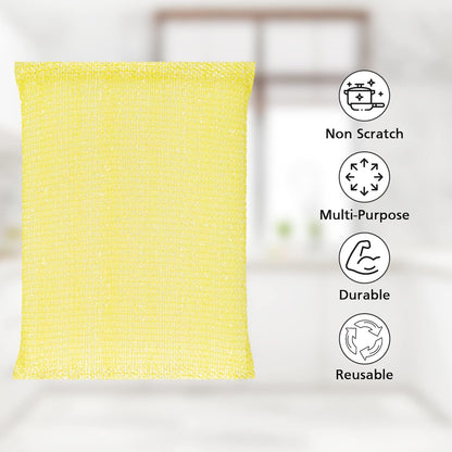 DecorRack 8 Multipurpose Scouring Pads, Non-Scratch Cleaning Sponge for Kitchen, Bathroom, Pots, Pans, and Dishes (8 Pack)