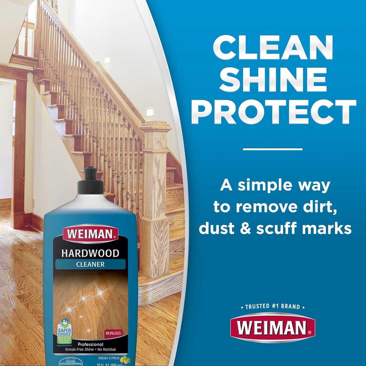 Weiman Hardwood Floor Cleaner - 128 Ounce Refill - Finished Engineered Hardwood Floors