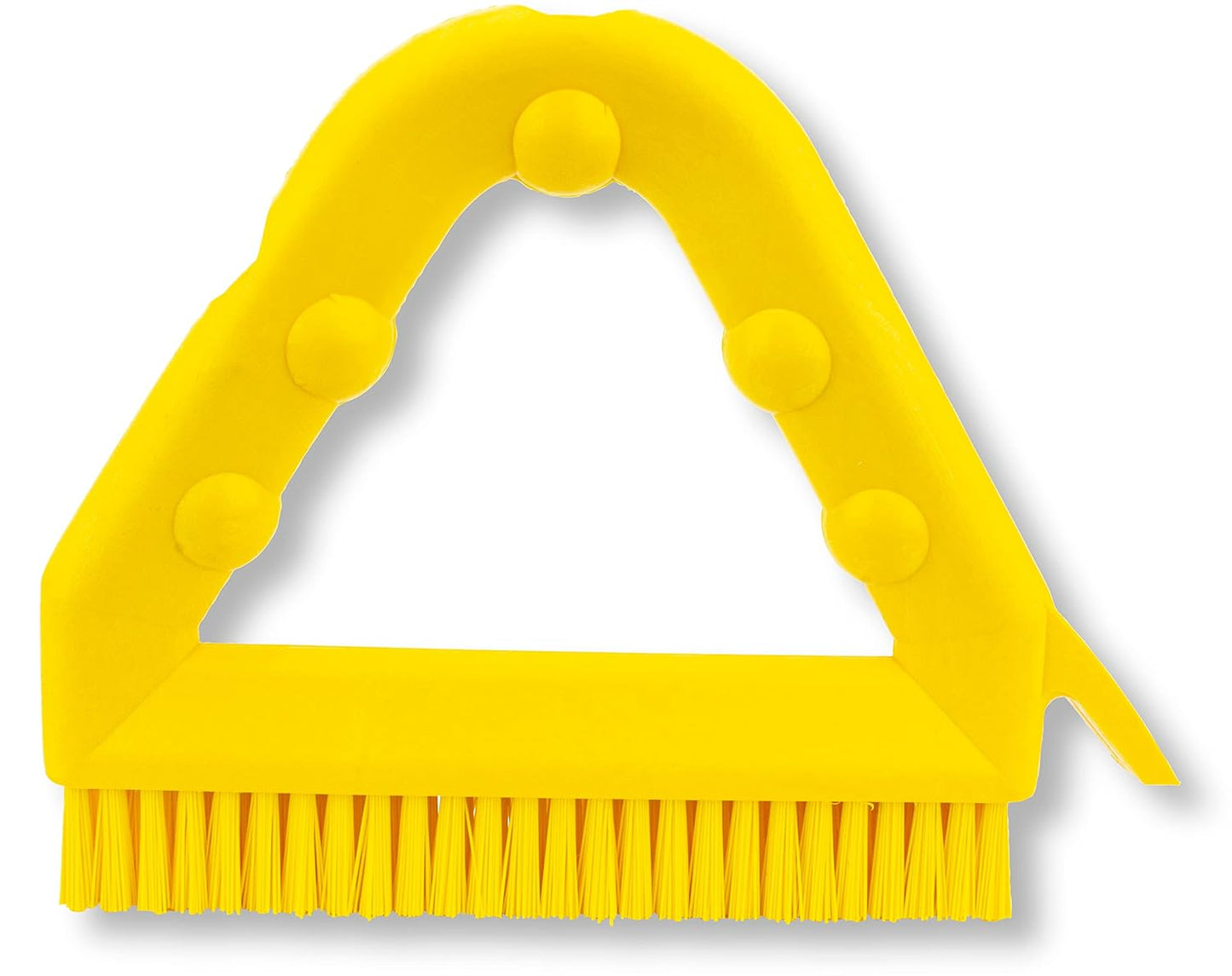 SPARTA Plastic Commercial Grout Brush, Triangle-Shaped Scrub Brush with Scraper and Two Threaded Holes for Attaching Handle (Sold Separately), 9 x 7 x 7 Inches, Gray