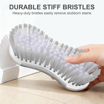 SetSail Multi-Purpose Scrub Brush of 2 Pack, Stiff Bristles Cleaning Brush with Non-Slip Grip Heavy Duty Scrub Brushes for Cleaning Bathroom Kitchen Tile Bathtub Sink, Grey