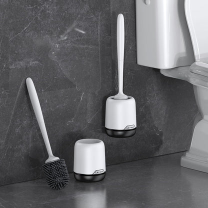 Lefree 2 Pack Silicone Toilet Bowl Brush and Holder Set with Ventilated Holder, Floor Standing & Wall Mounted Toilet Scrubber