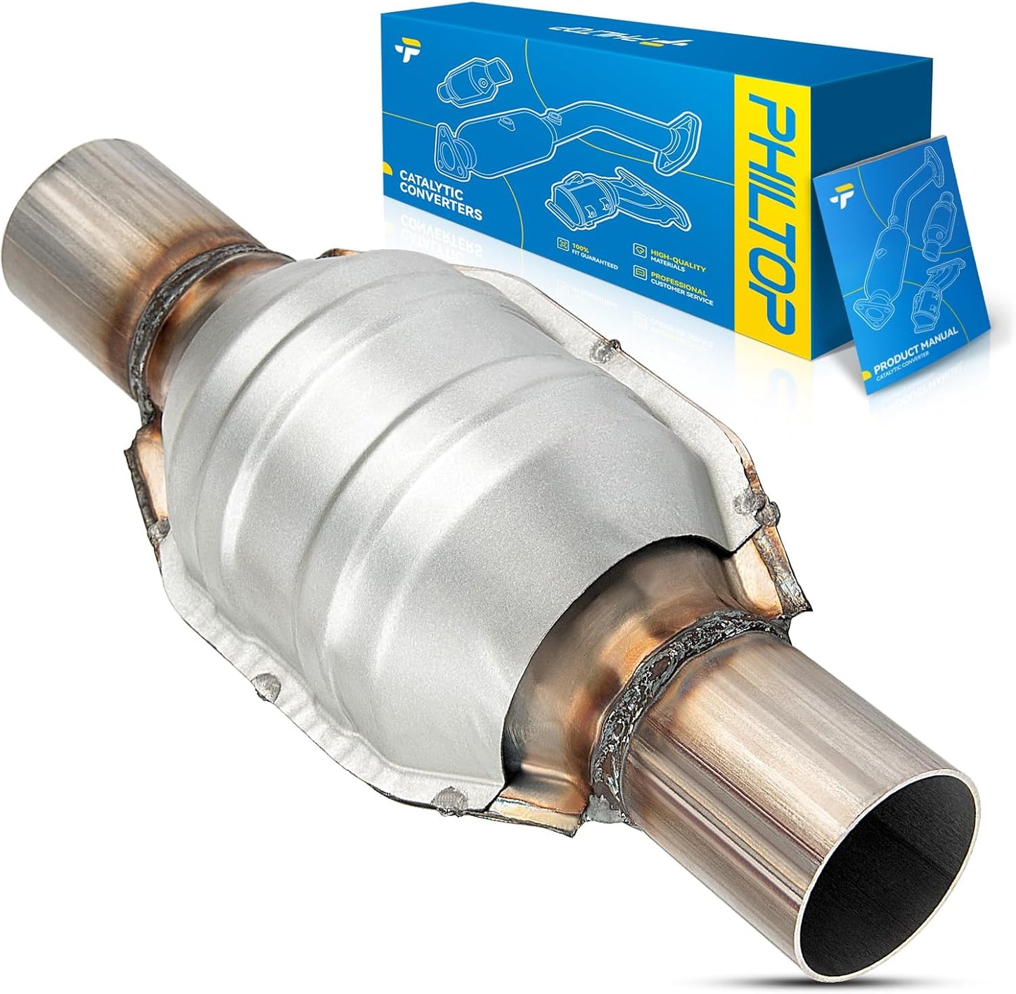 PHILTOP Left and Right Catalytic Converter Replacement For 2005-2010 300 2.7/3.5L V6 RWD, 2006-2010 Charger 2.7/3.5L V6 RWD, 2005-2008 Magnum 2.7/3.5L V6 RWD Replace 55434, 55433 (EPA Compliant) - Colors B