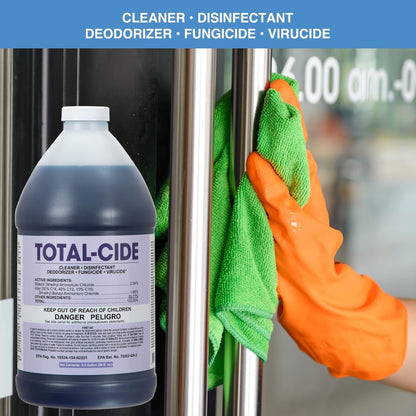 ForPro Total-Cide Disinfectant Solution, 2X Concentrated Formula, Hospital Grade Sanitizer & All Purpose Cleaner, 1 Gallon (128 Fl Oz)