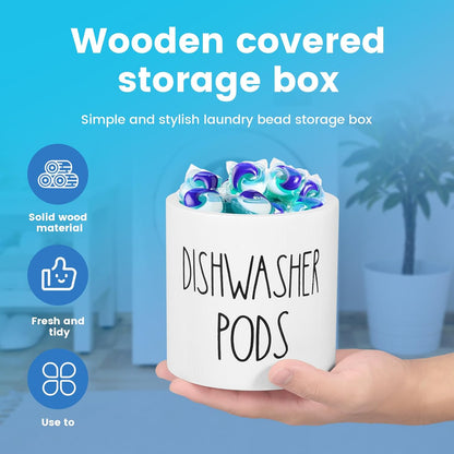 Dishwasher Pod Container Small Dishwasher Pod Holder With Lid Weekly Supply To Keep Fresh Round Storage Wide Opening Laundry Detergent Laundry Pod Holder Laundry Pods Container For Home Kitchens