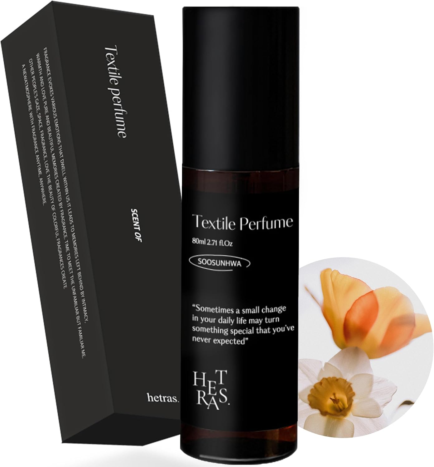 hetras Textile Perfume, England Cotton - Clean Breezy Scent, Long-Lasting Subtle Fragrance Wrinkle Release Spray, Wearable Scent, Travel-Size Linen Freshener, With Natural Essential Oils, 2.7 fl. oz.