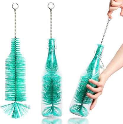 Bottle Brush - Ideal for Cleaning Narrow Neck Swing Top Glass, Brewing, Wine, Beer, Soda, Spray, Kombucha Bottles (White+1Pack)